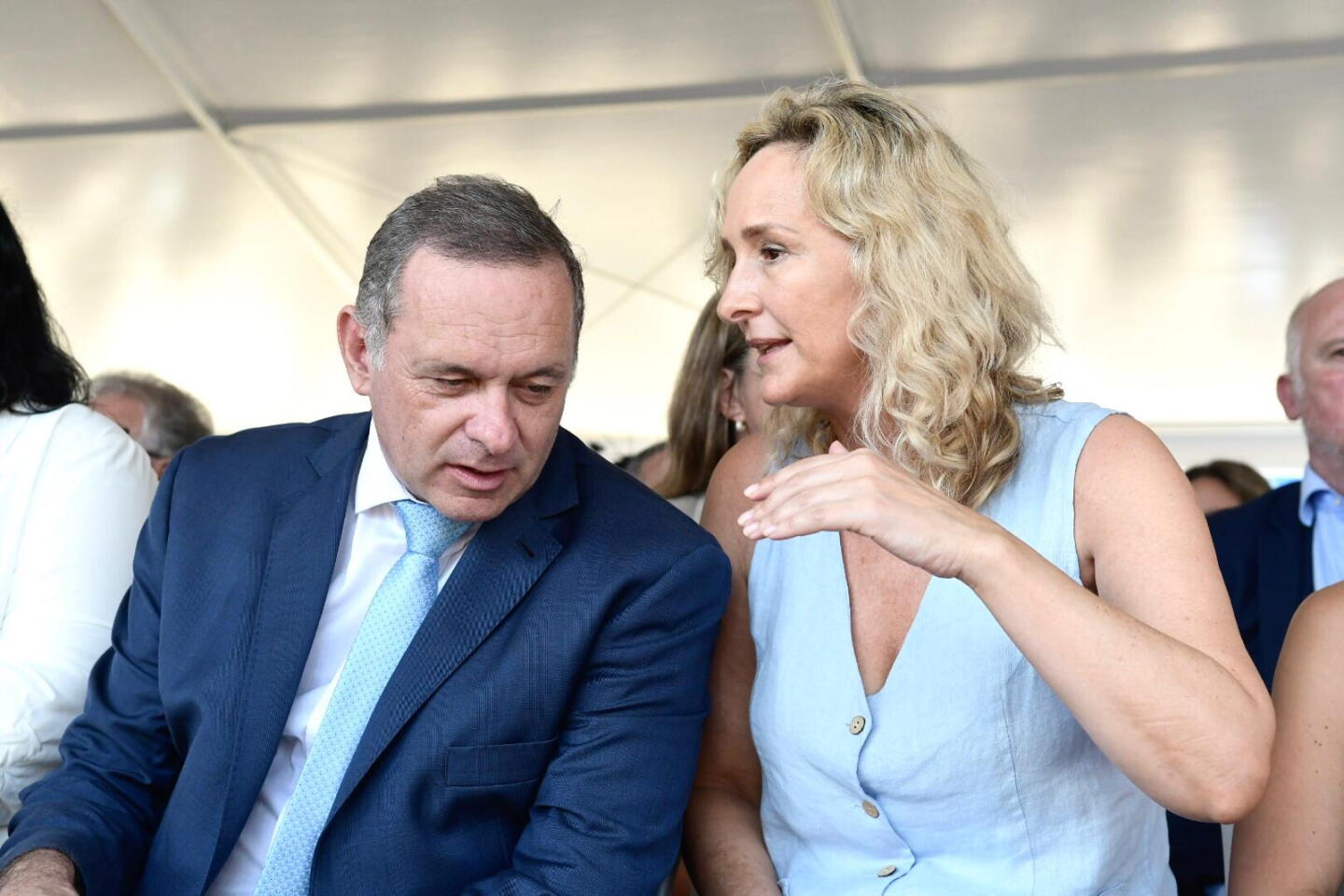 Los precandidatos blancos Álvaro Delgado y Laura Raffo.