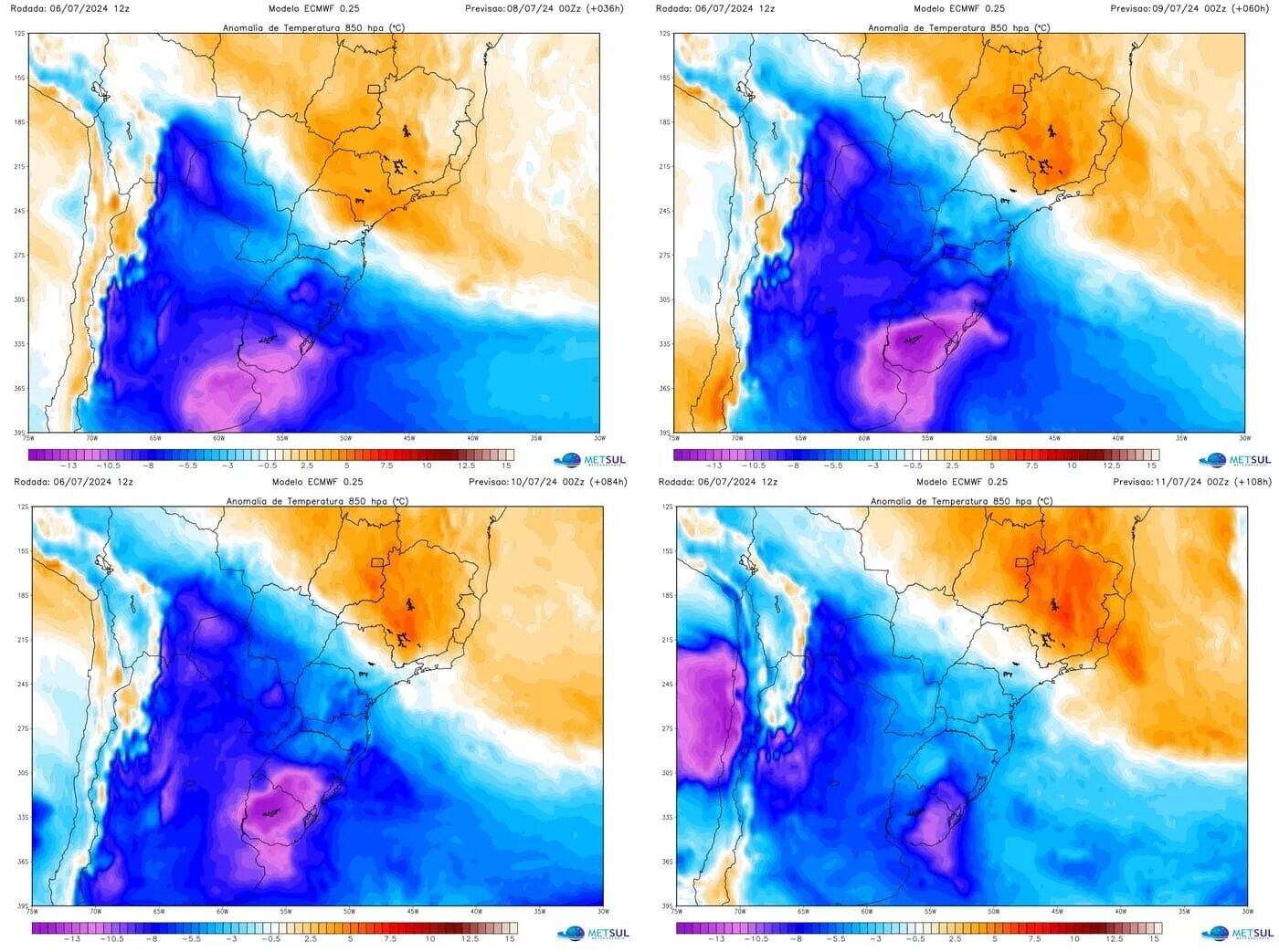 Pronóstico de Metsul para los próximos días.