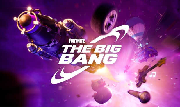 Imagen promocional del evento final "The Big Bang" en Fortnite.