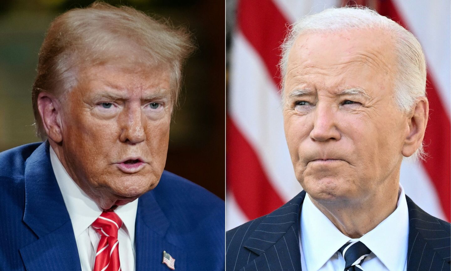 El presidente de Estados Unidos, Donald Trump, y su antecesor, Joe Biden.