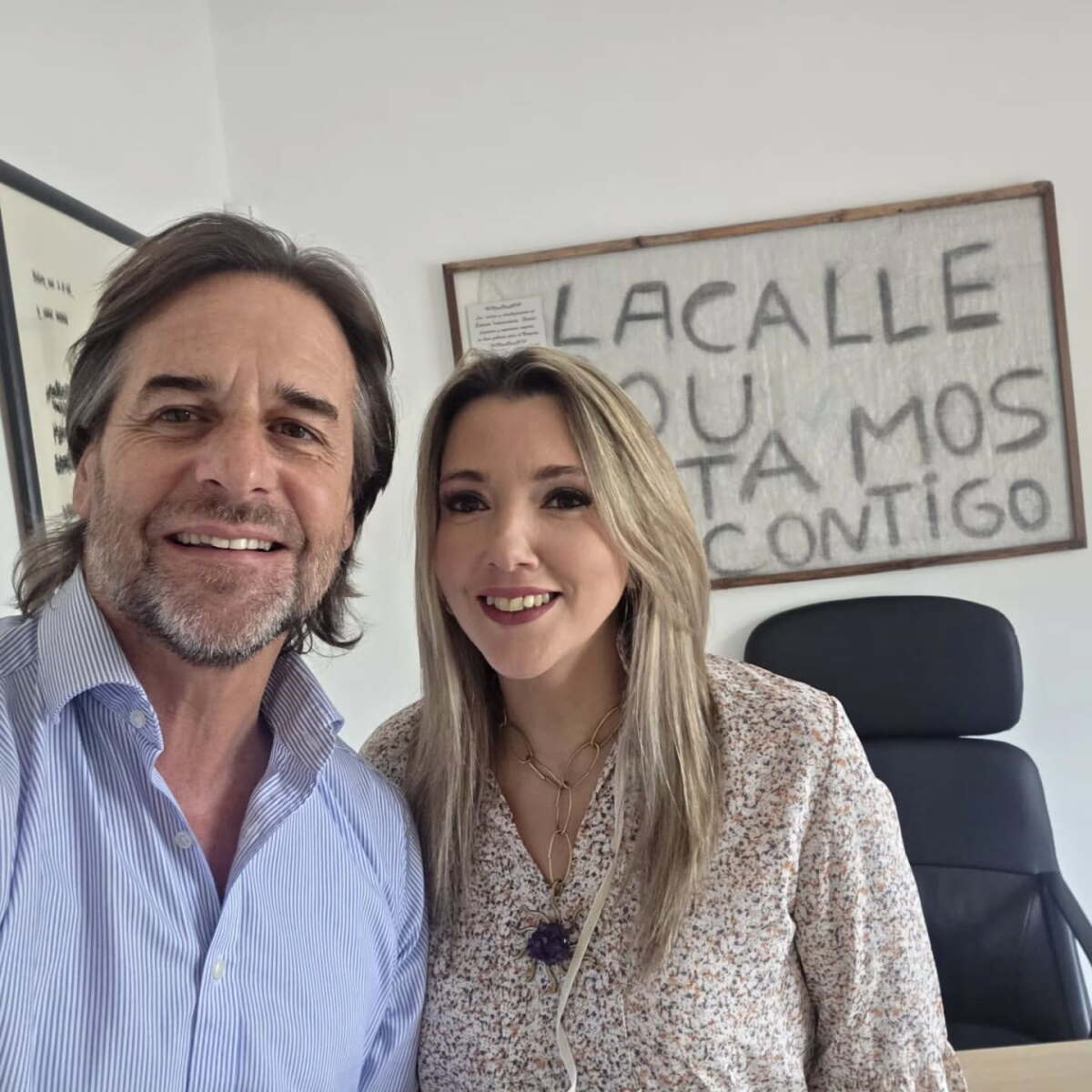 Luis Lacalle Pou junto a Valeria Ripoll.
