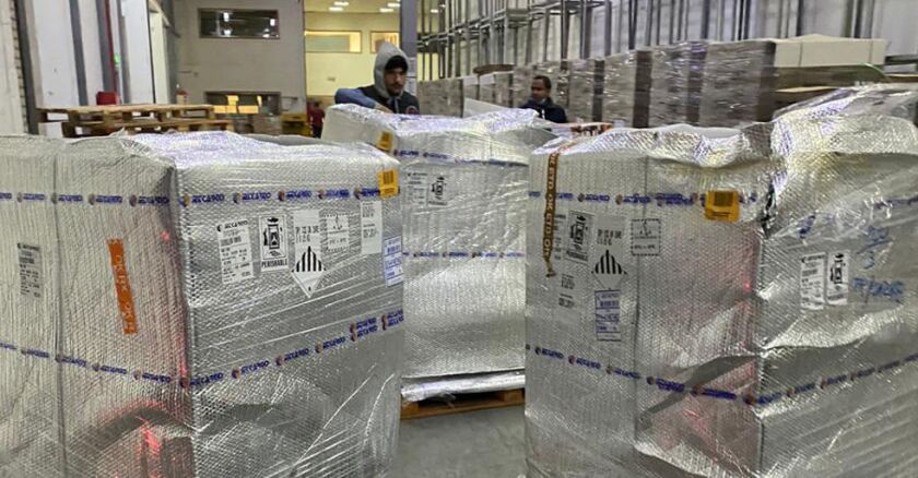 Imagen del arribo del embarque a Arabia Saudita. Gentileza de Embajada.