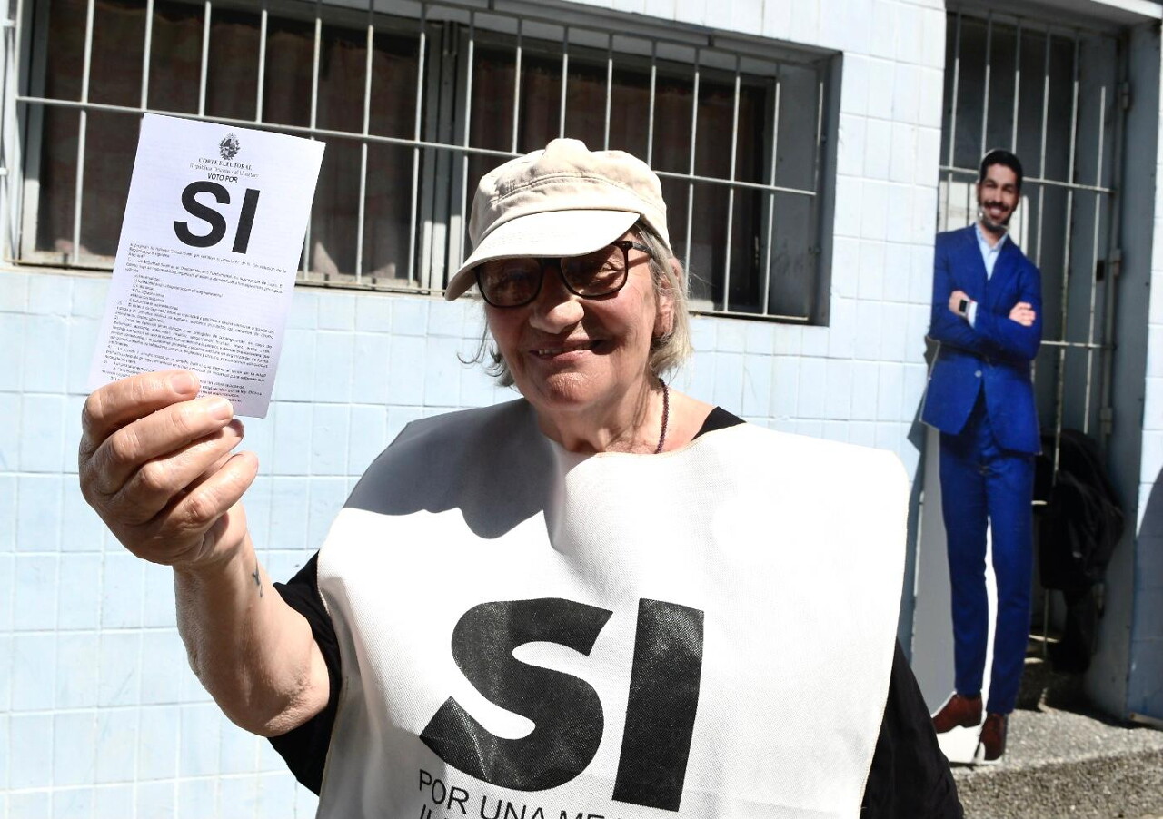 Una militante por el plebiscito de la reforma jubilatoria.jpg