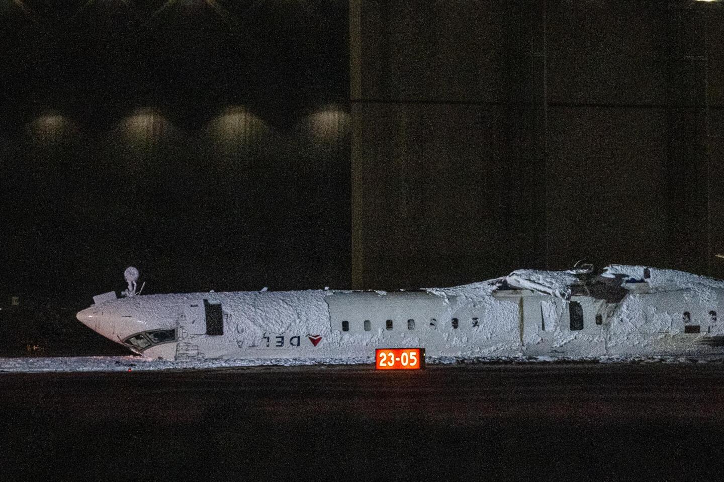 Avión de la aerolínea Delta accidentado en Canadá.