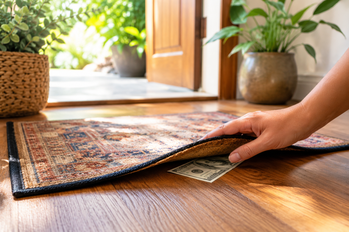 Dinero debajo de la alfombra