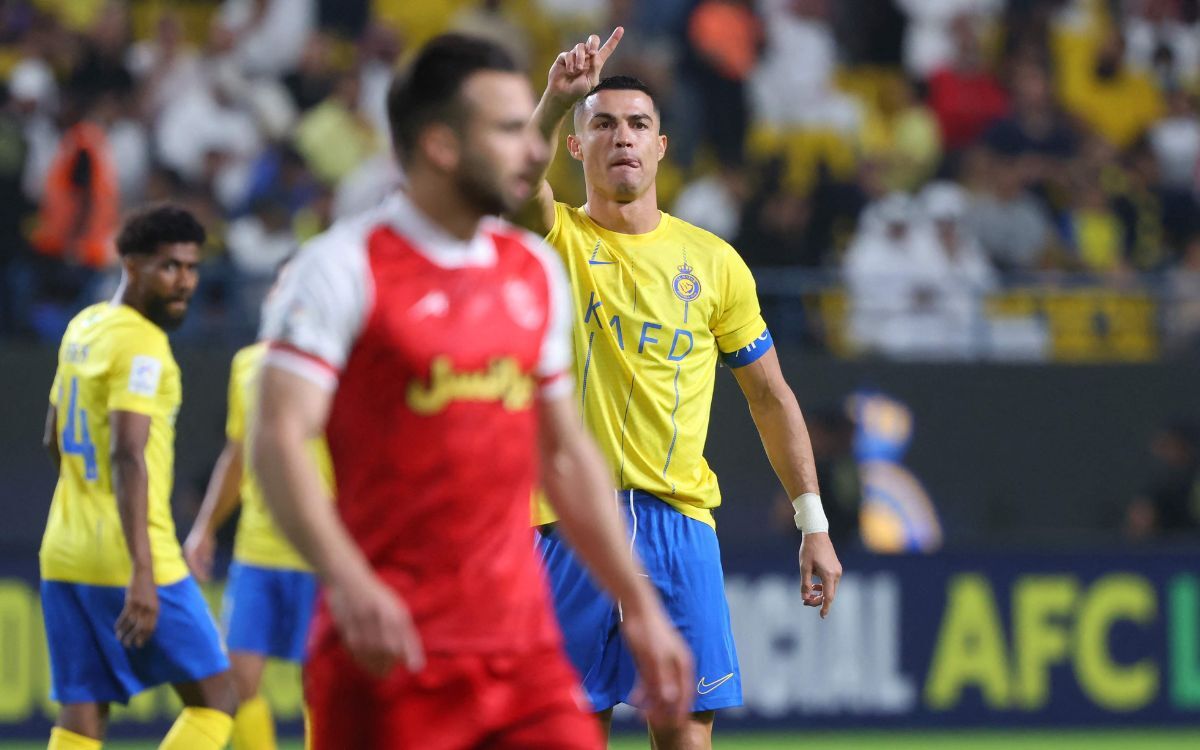 Cristiano Ronaldo en el juego entre Al Nassr y Persepolis.