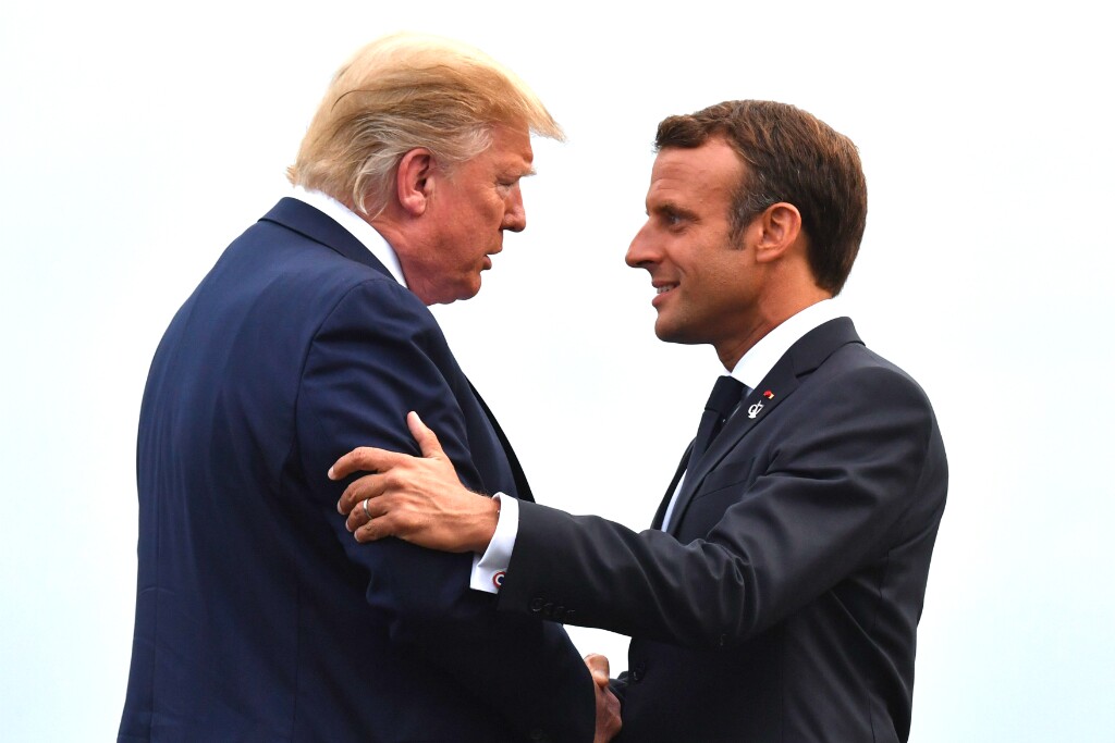 El presidente Emmanuel Macron con Donald Trump