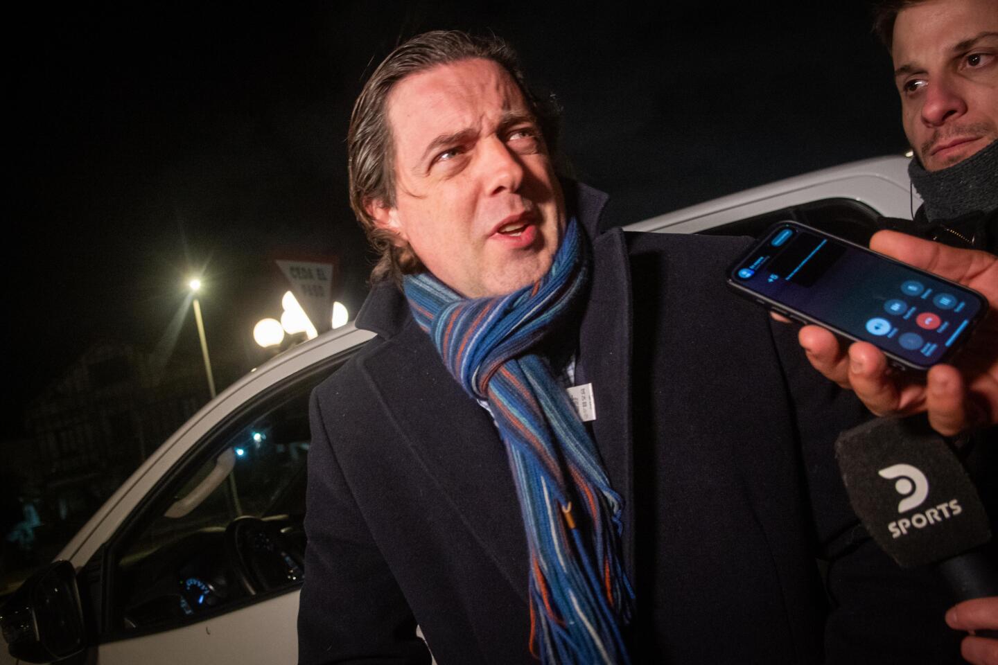Ignacio Alonso luego de la tercera reunión entre AUF y Tenfield por los derechos del fútbol uruguayo.
