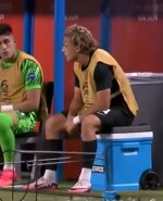 Agustín Canobbio y su calentura en el último partidode Uruguay en la Copa América.