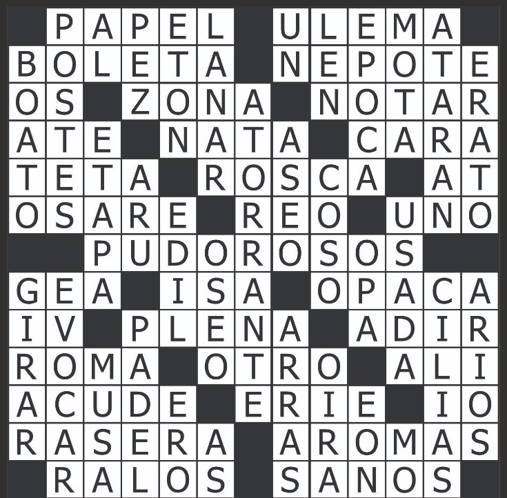 Solución crucigrama anterior