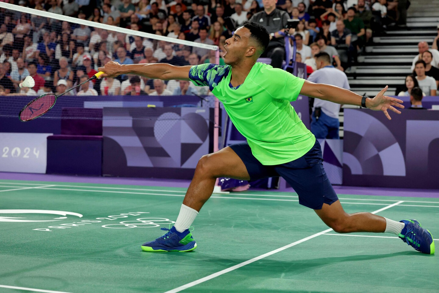 Ygor Coelho en un partido de los Juegos Olímpicos de París 2024.