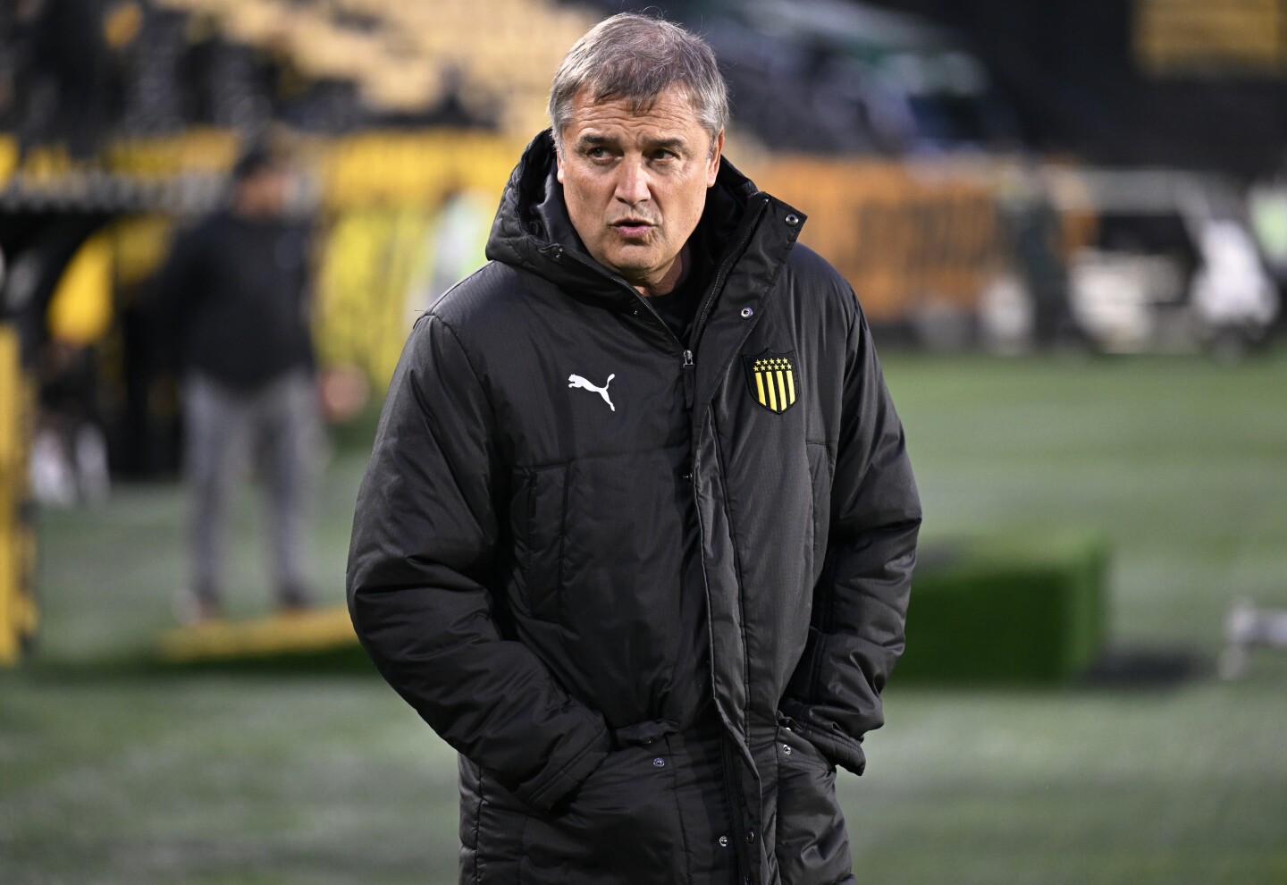 Diego Aguirre, entrenador de Peñarol, durante el partido frente a Montevideo Wanderers en el CDS por el Intermedio.