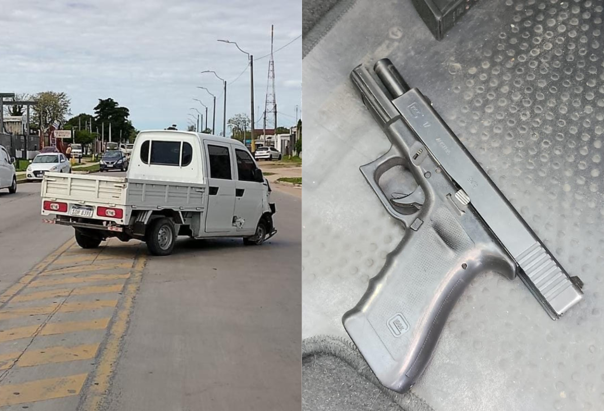 Hombre chocó, atropelló a una mujer, quiso huir a pie y se le cayó un arma: estaba requerido por homicidio