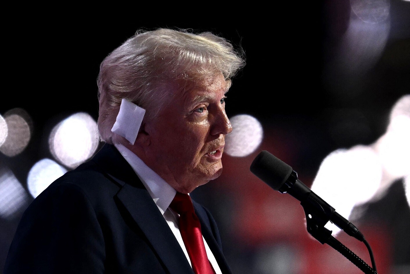 Donald Trump durante su discurso de aceptación.