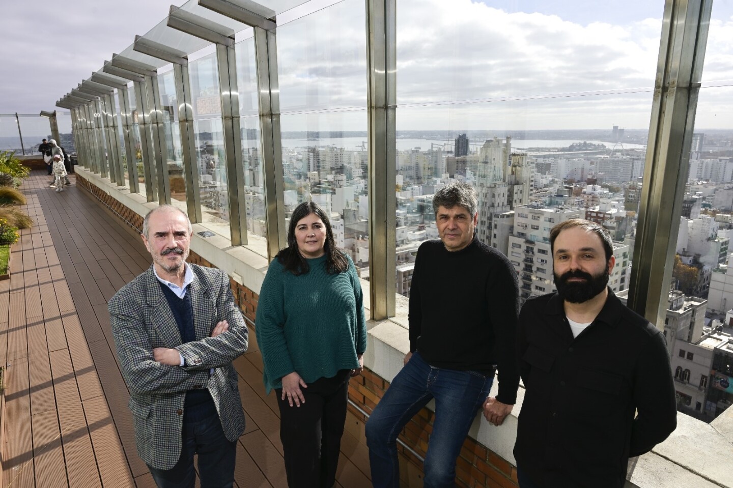 Ernesto Spósito, Mariana Alberti, Luis Oreggioni y Marcelo Roux de la IMM.