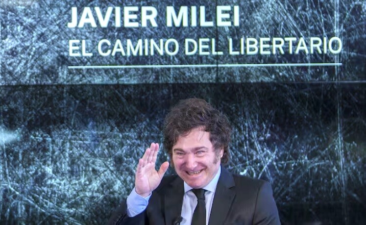 Javier Milei en Madrid presentando su libro: "El cam