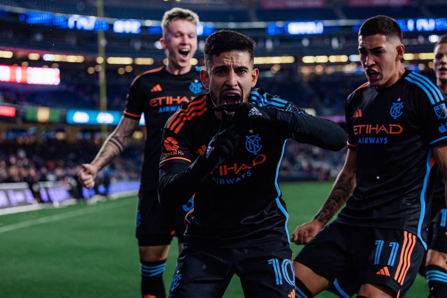 Santiago Rodríguez festeja su gol para New York City en la MLS. Foto: @23SRodriguez