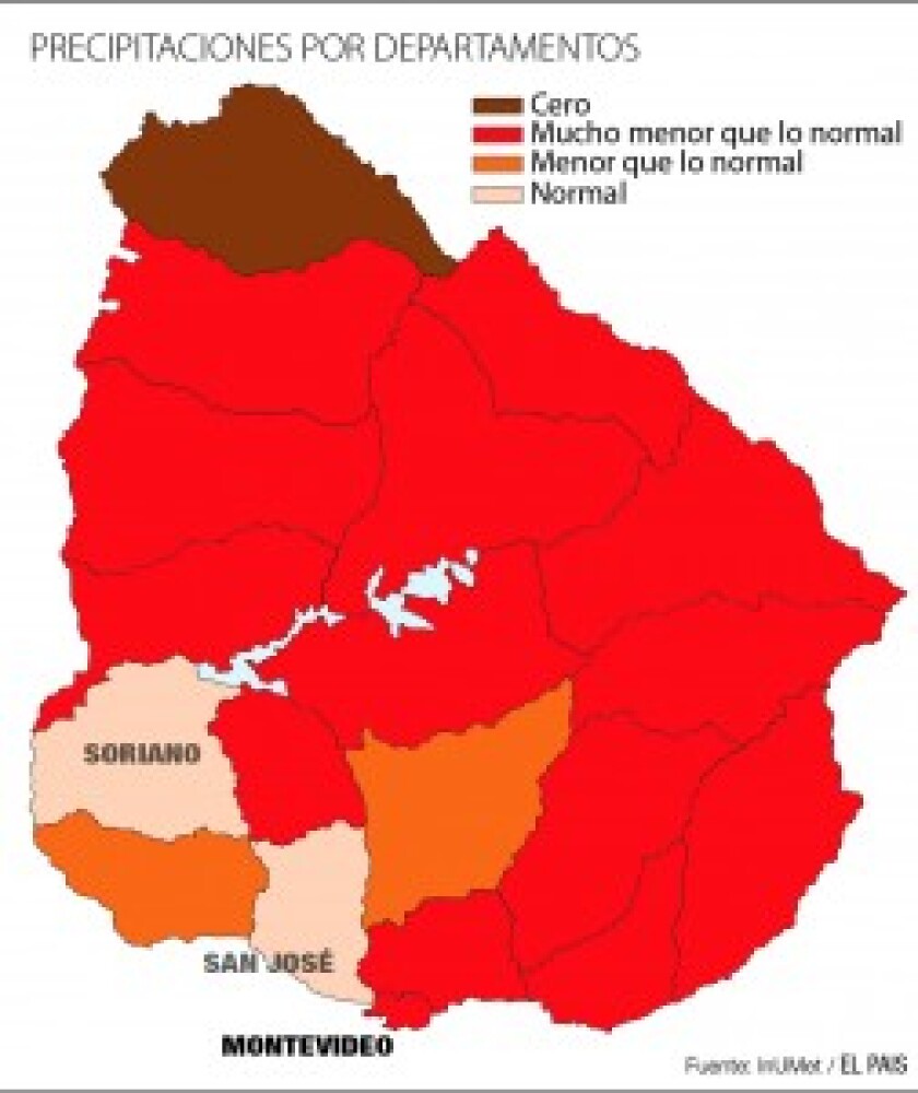 Uruguay poco lluvioso