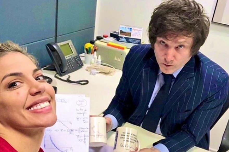 Virginia Gallardo y Javier Milei