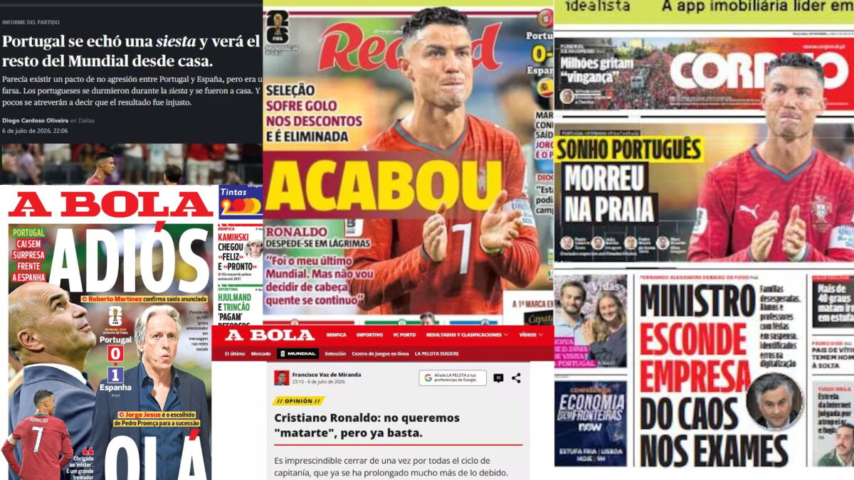 Las portadas de los medios portugueses.
