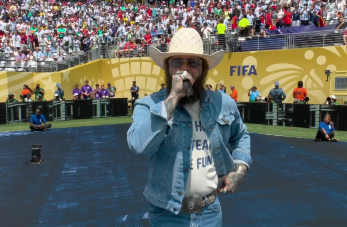 Post Malone en la ceremonia de clausura del Mundial 2026.