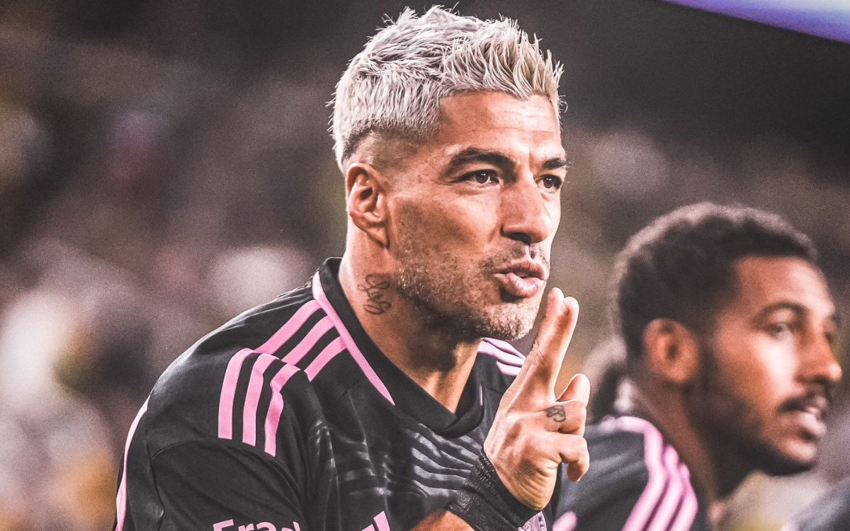 Luis Suárez celebra uno de sus goles con Inter Miami.