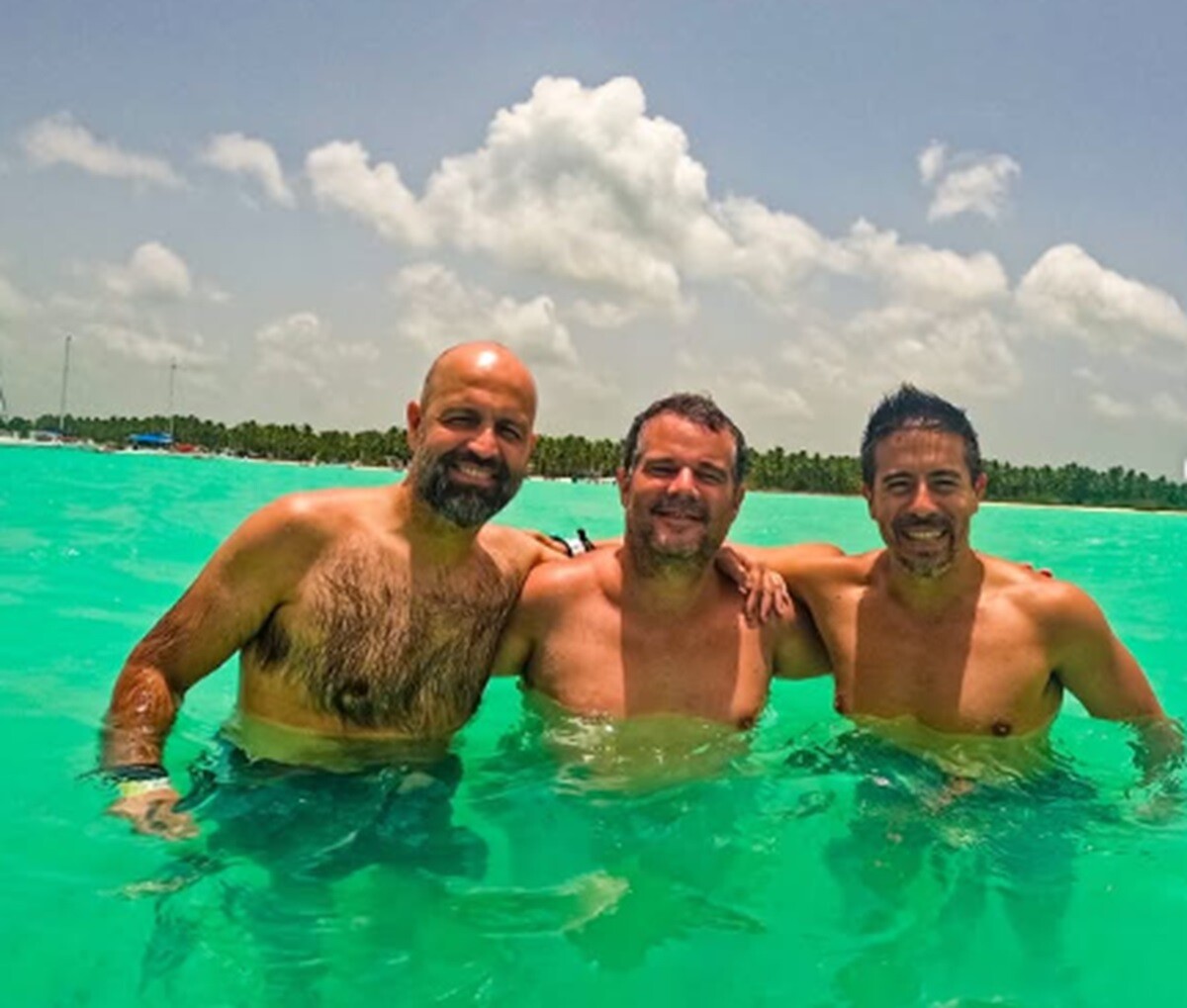 Mariano López, Pablo Fabregat y Rafa Cotelo en Punta Cana.