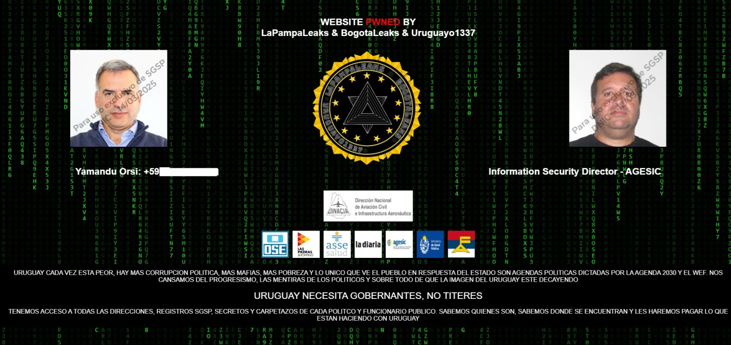 Hackeo a sitio web de la Dinacia: publicaron el número personal de Yamandú Orsi