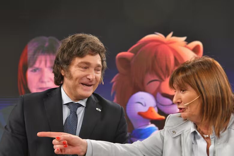 Patricia Bullrich y Javier Milei en TN.