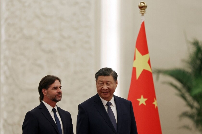 Luis Lacalle Pou y Xi Jinping