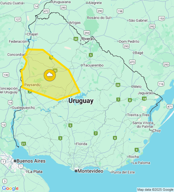 Alerta amarilla del 16 de julio de 2025.