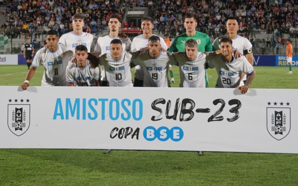 El once inicial de la Sub 23 de Uruguay frente a Banfield.