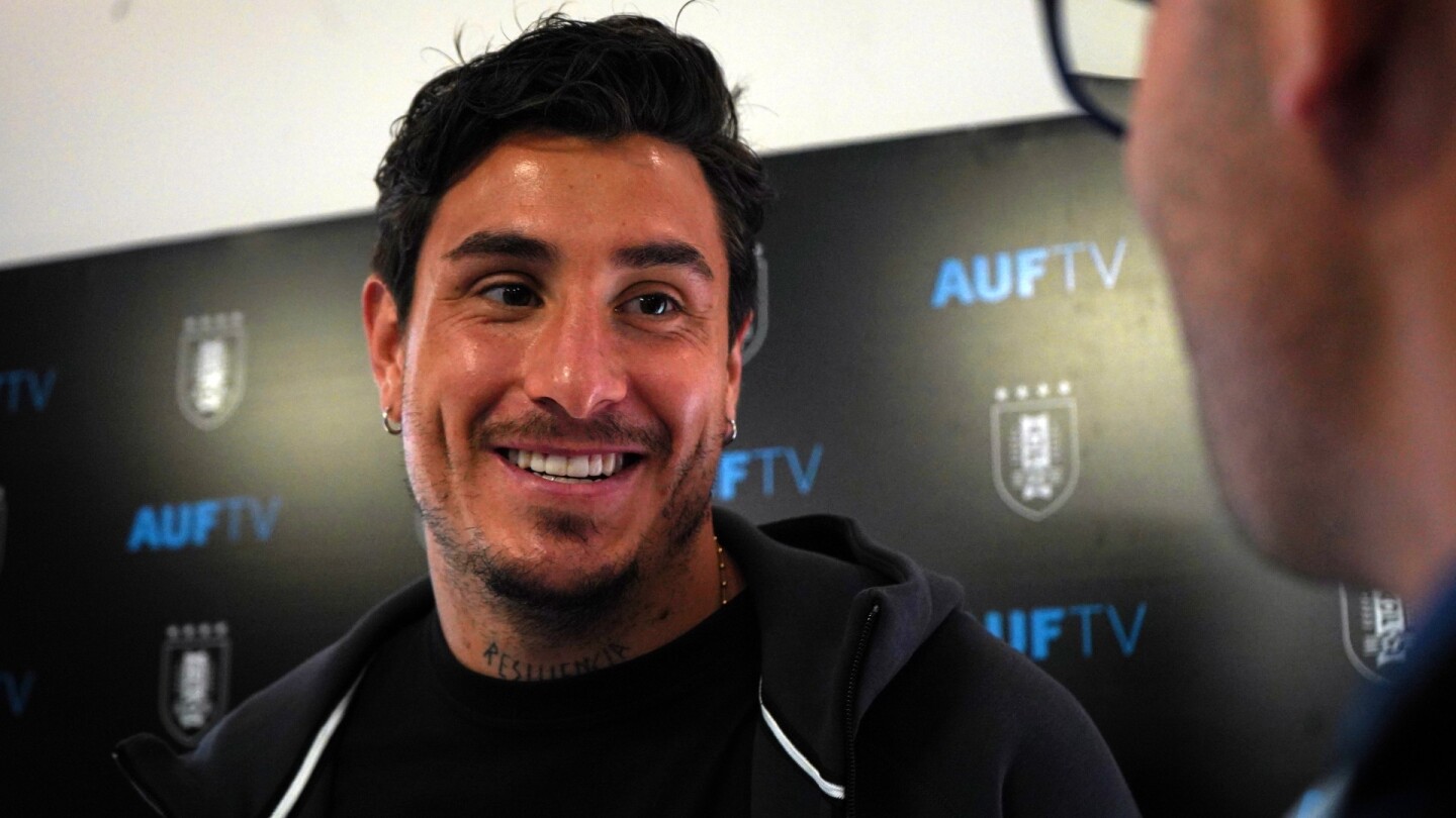 José María Giménez en zona mixta antes de la Copa América 2024