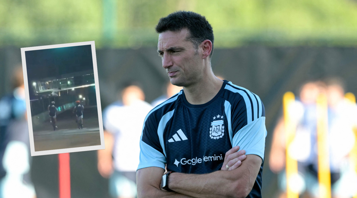 Scaloni y Aimar salieron en bicicleta de la concentración de Argentina en el Mundial.