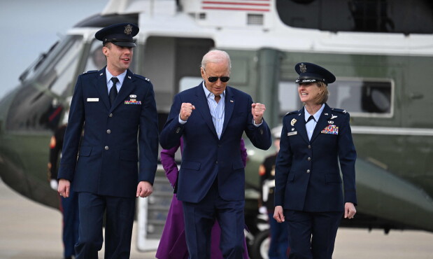 viaje. Biden listo para abordar y emprender su gira por los estados