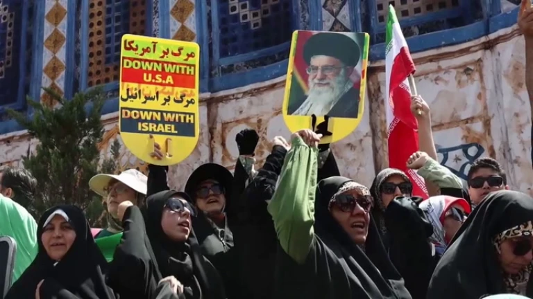 Protestas en Irán contra Israel y Trump