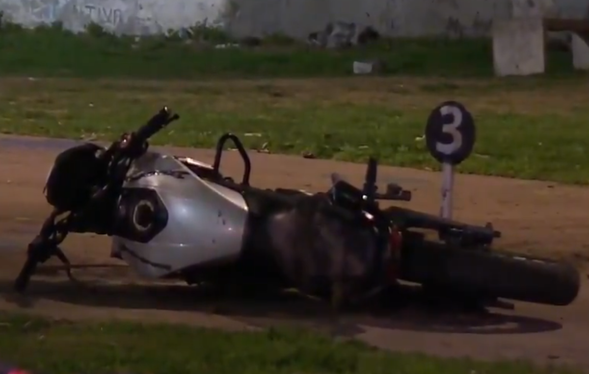 Moto de alta cilindrada que protagonizó el siniestro de tránsito.
