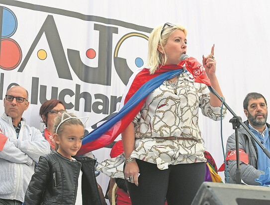 Valeria Ripoll en un acto del Pit-Cnt en agosto de 2019.