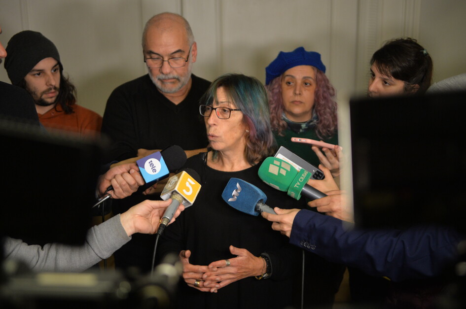 La geóloga Leda Sánchez en rueda de prensa luego del sismo en Atlántida