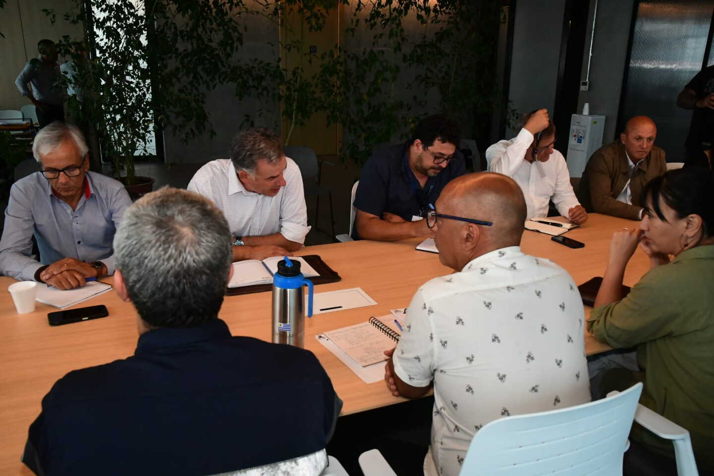 Equipo de Orsi durante reunión con el Pit-Cnt.