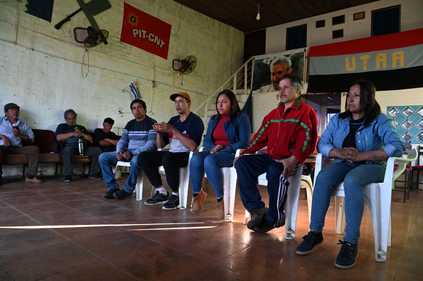 Dirigentes de la Unión de Trabajadores Azucareros de Artigas (UTAA)