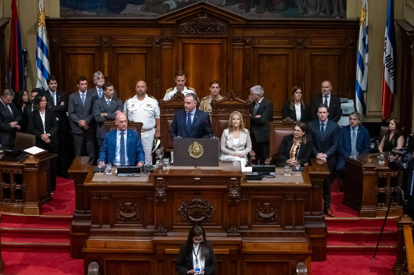 Yamandú Orsi durante su discurso ante la Asamblea General