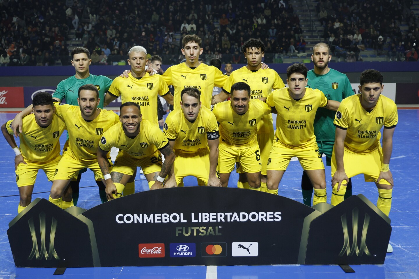 El equipo de Peñarol en las semifinales de la Copa Libertadores de futsal.