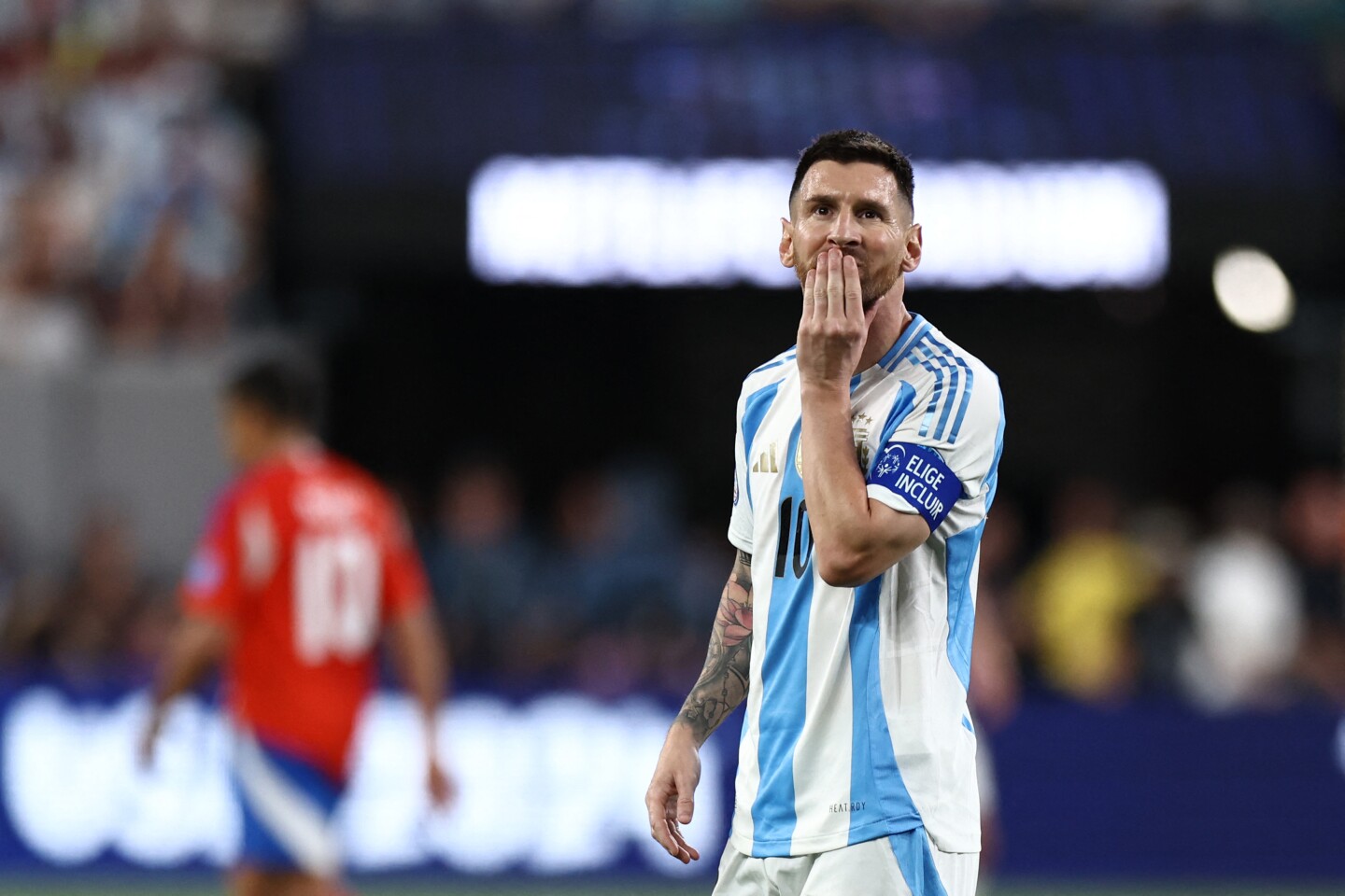 Lionel Messi en el partido de Argentina ante Chile por la Copa América 202