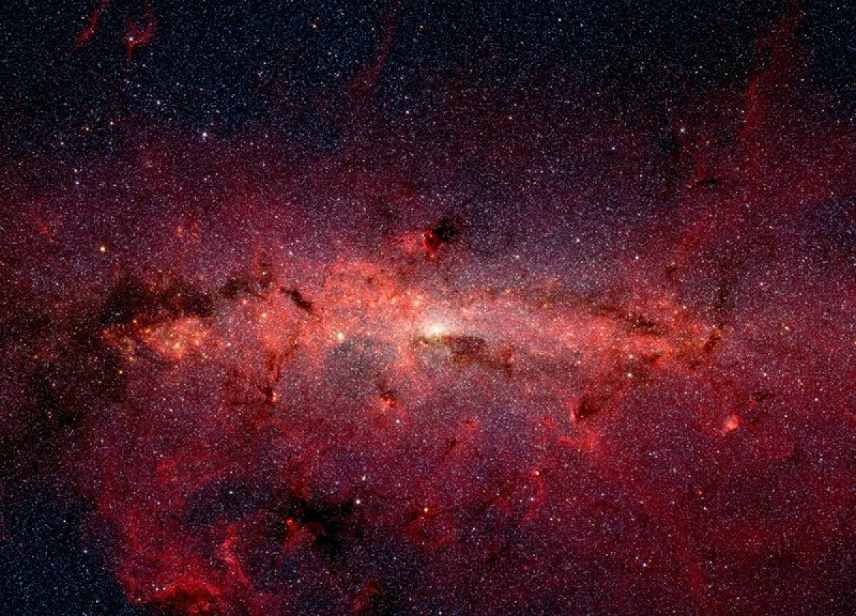 El centro galáctico de la Vía Láctea, captado por el Telescopio Espacial Spitzer en 2006.