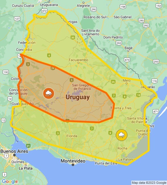 Alerta naranja y alerta amarilla