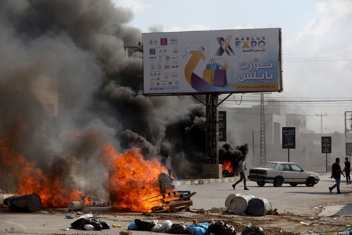 Protestas palestinas en la ciudad de Nablus