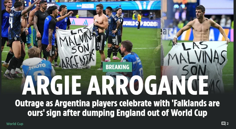 La repercusión de The Sun a la eliminación de Inglaterra ante Argentina