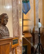El lugar de donde retiraron el busto de Néstor Kirchner.