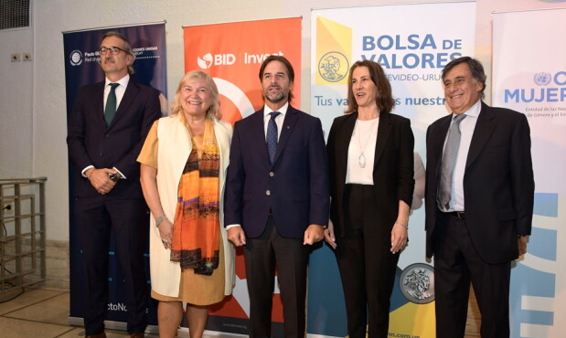 El presidente Luis Lacalle Pou abrió la conferencia organizada ayer en la Bolsa de Valores de Montevideo (BVM).